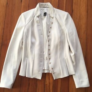 White / Black white blazer with gold buttons